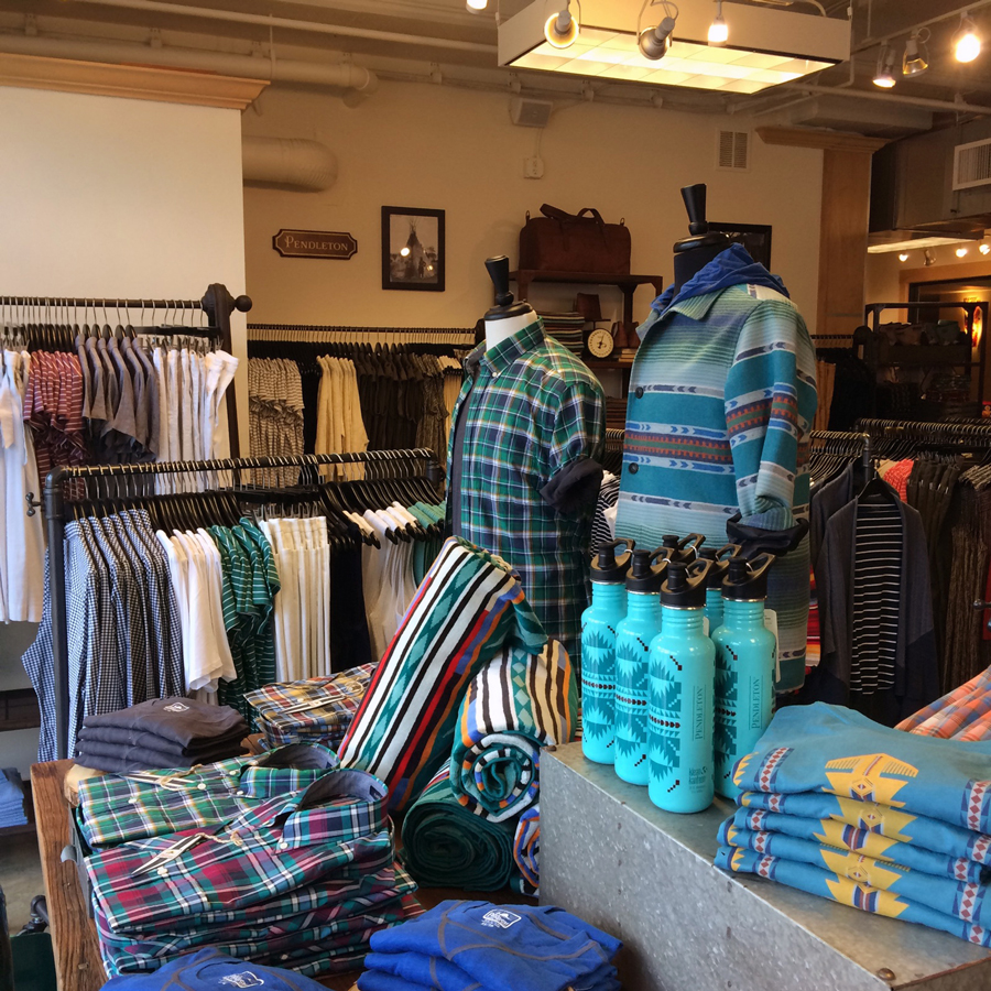 Merchandise on display at the Pendleton store in Eugene, Oregon. 