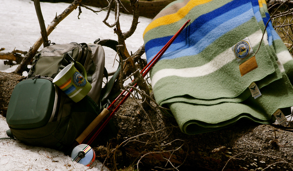 Gear includes a Pendleton blanket and mug