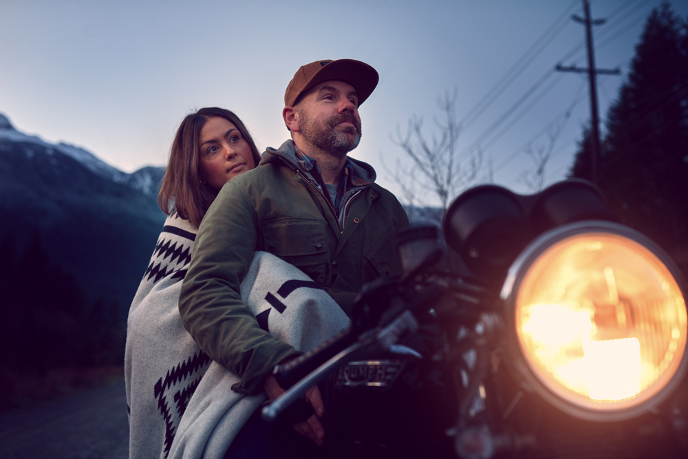 Sean and Tam on a motorcycle