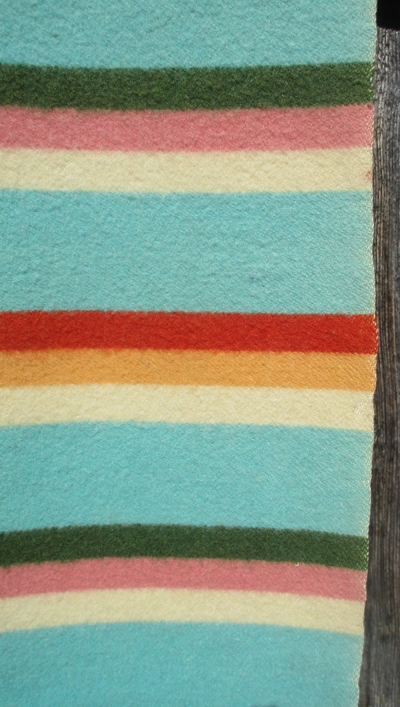 A closeup of the colors used in the unusual Grand Canyon blanket