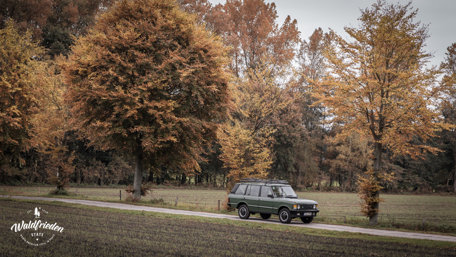 vintage Range Rover on a road