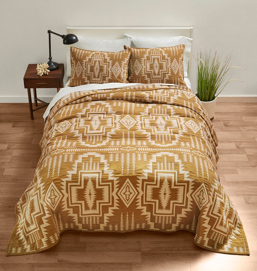 Harding cotton matelasse coverlet and shams by Pendleton