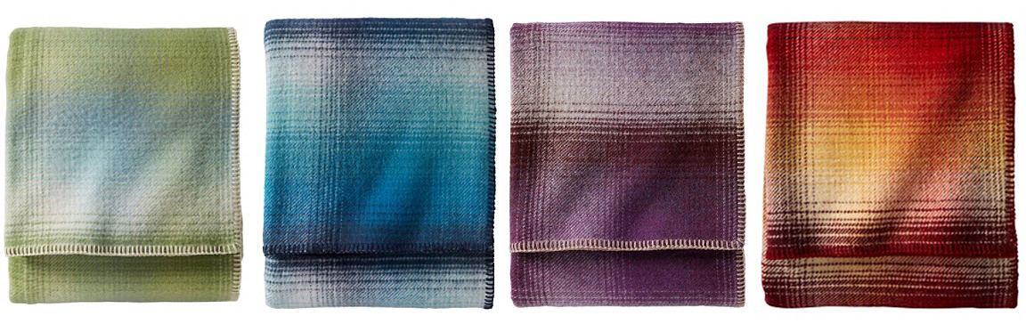 Eco-wise ombre plaid bed blankets