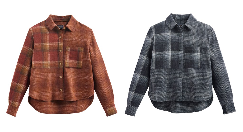 Two women's Centennial Plaid shirts by Pendleton.