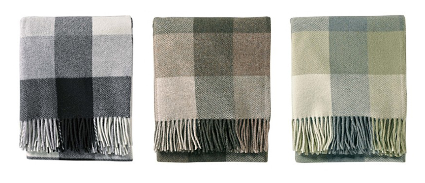 Eco-wise black plaid throws