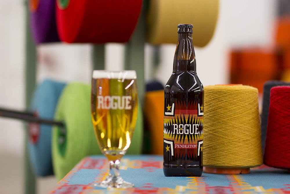 Pendleton x Rogue Ales collaboration beer in the pendleton Woolen Mill