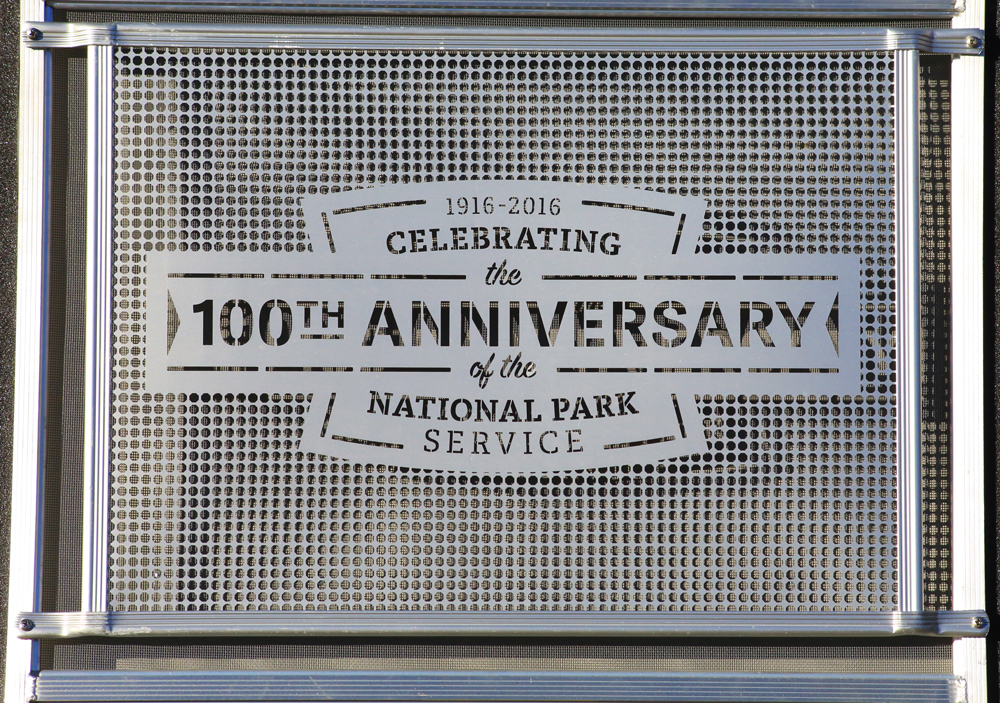 Screen detail calling out the 100th anniversay of the National park Service