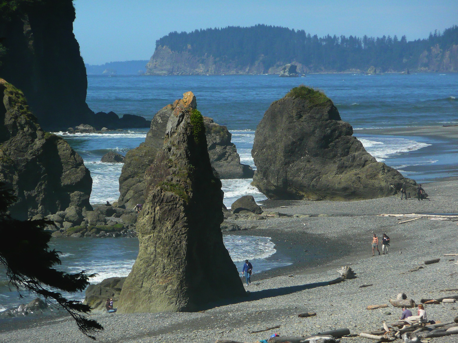 Interesting "sea stack" rock formations on Ruby Beach, in Olympic National Park.