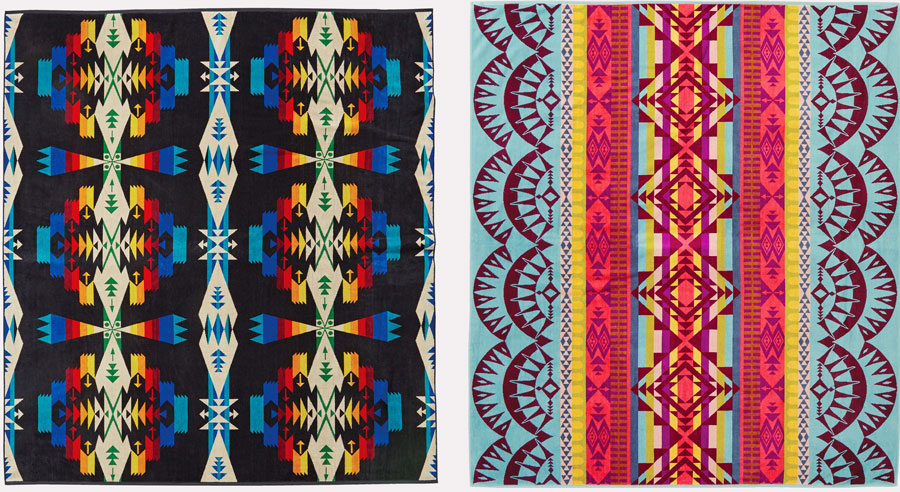 Two Pendleton spa towels, side by side.