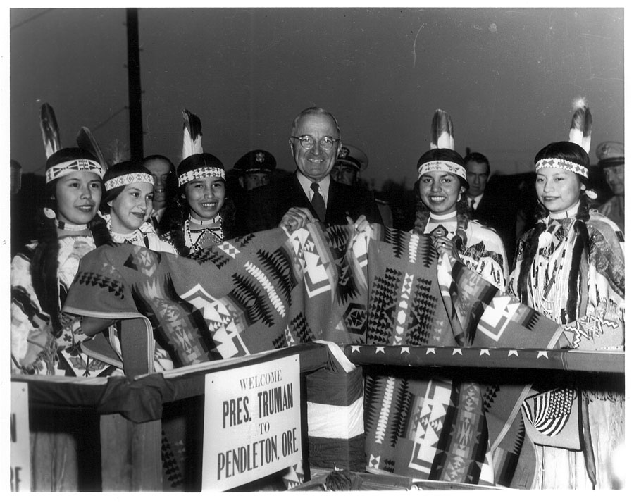 President Harry Truman receives a “Chief Joseph