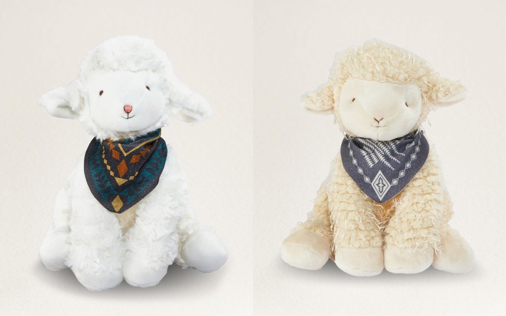 Stuffed sheep with Pendleton patterned bandanas