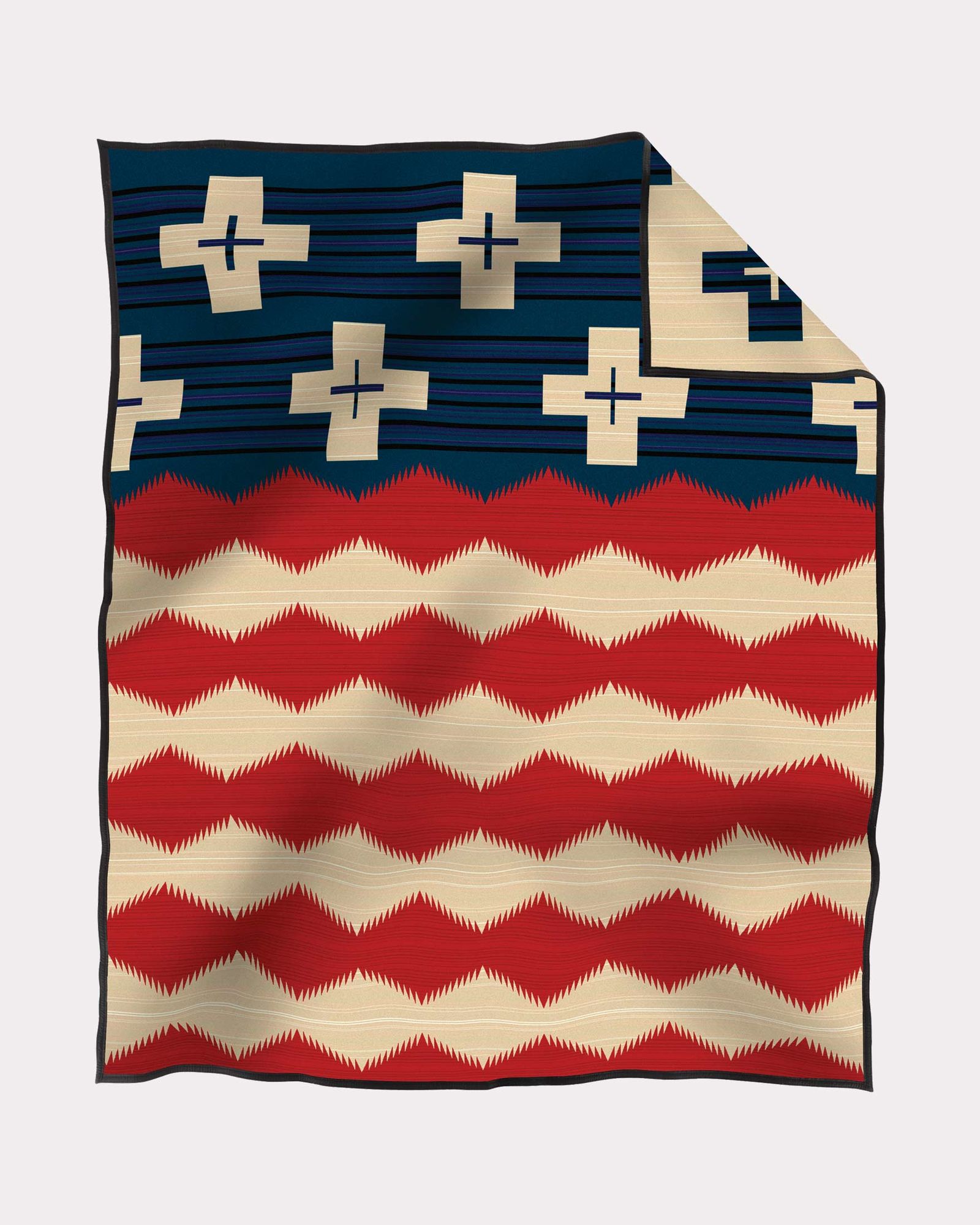 Pendleton Brave Star wool blanket in red white and blue