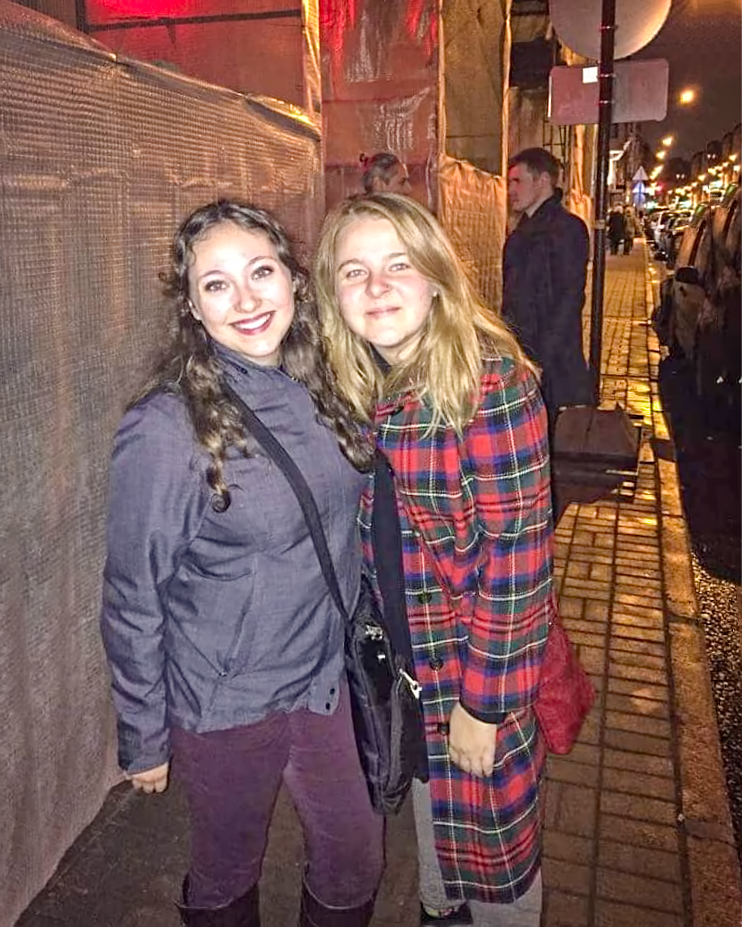 Two young women in Prague