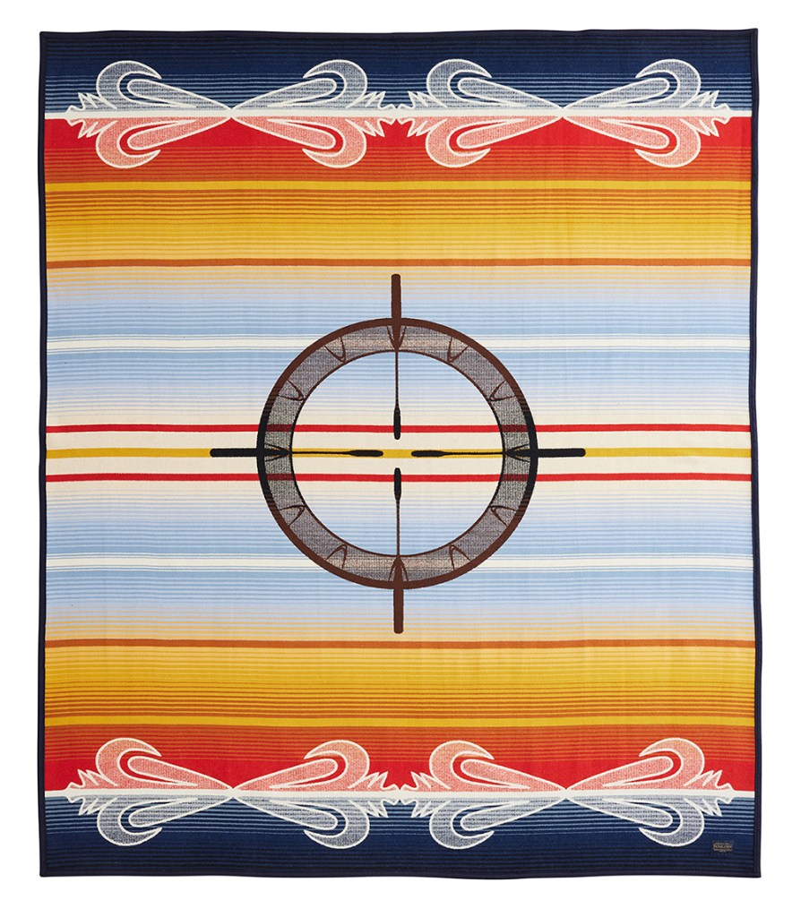 Front of the Drum Keepers blanket by Pendleton for the College Fund