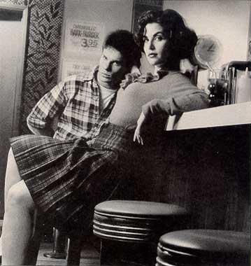 Audrey from Twin Peaks in a Pendleton reversible skirt.