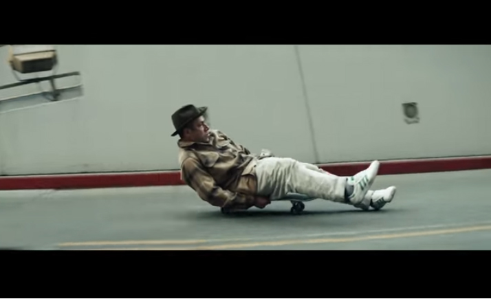 Screen shot of Gonz on a skateboard from Adidas ad