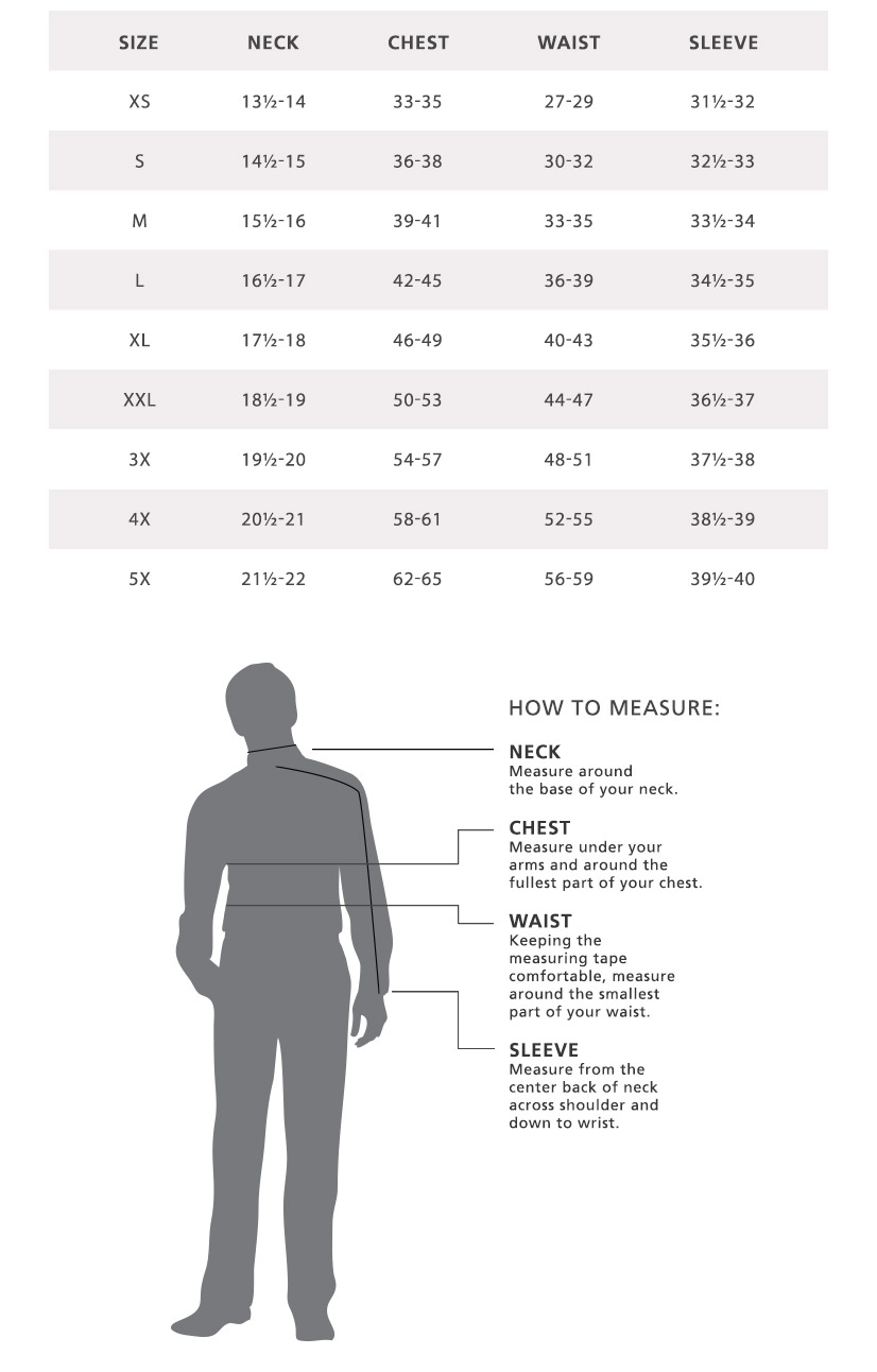 Men S Dress Shirt Measurement Chart | My XXX Hot Girl